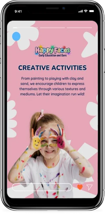 Social media story design shown on a phone
